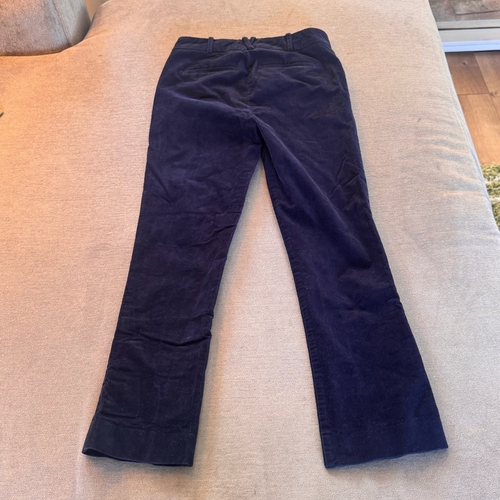 Anthropologie Navy Blue Corduroy Crop Pants - Picture 4 of 9